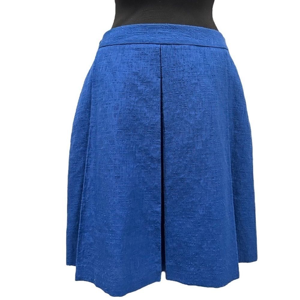 Brooks Brothers Red Fleece Blue Pleated Skirt Sz 10 A-Line Midi NWT